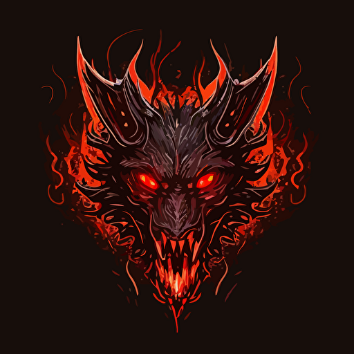 a demon wolf logo in a crisp vector style