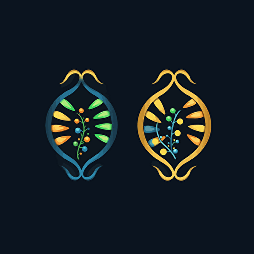 basic logo dna and plant vector