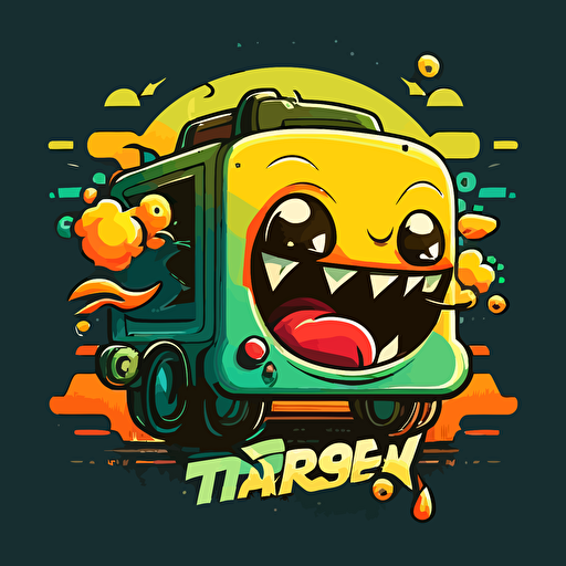 a logo desing, happy tech emoji, vector illustration,graffiti