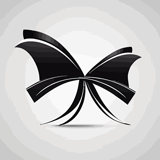a timeless logo of an abstract bow black vector on white background