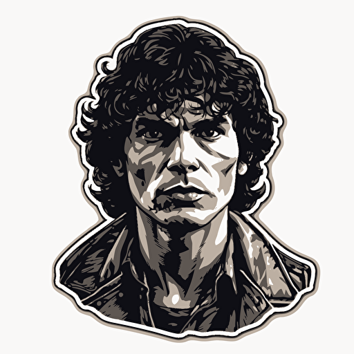 Serial Killer,Richard Ramirez, The Night Stalker, Horror, VHS Horror, Sticker, 80s horror comic art, Vector,
