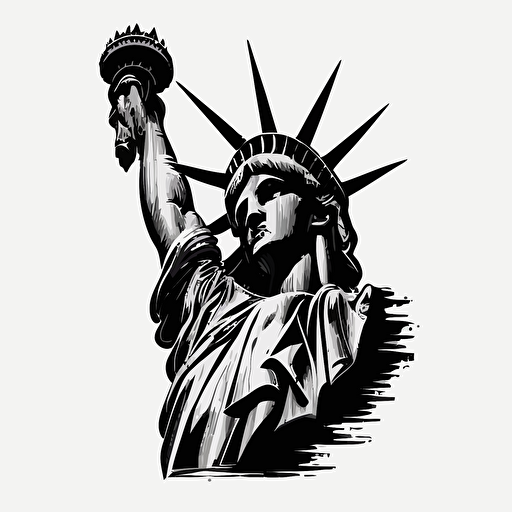 statue of liberty vector logo style black and white minimalistic