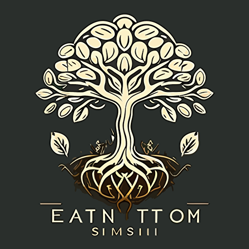 simple vector logo, a stem of wisdom, tree of life, mushroom, version 5