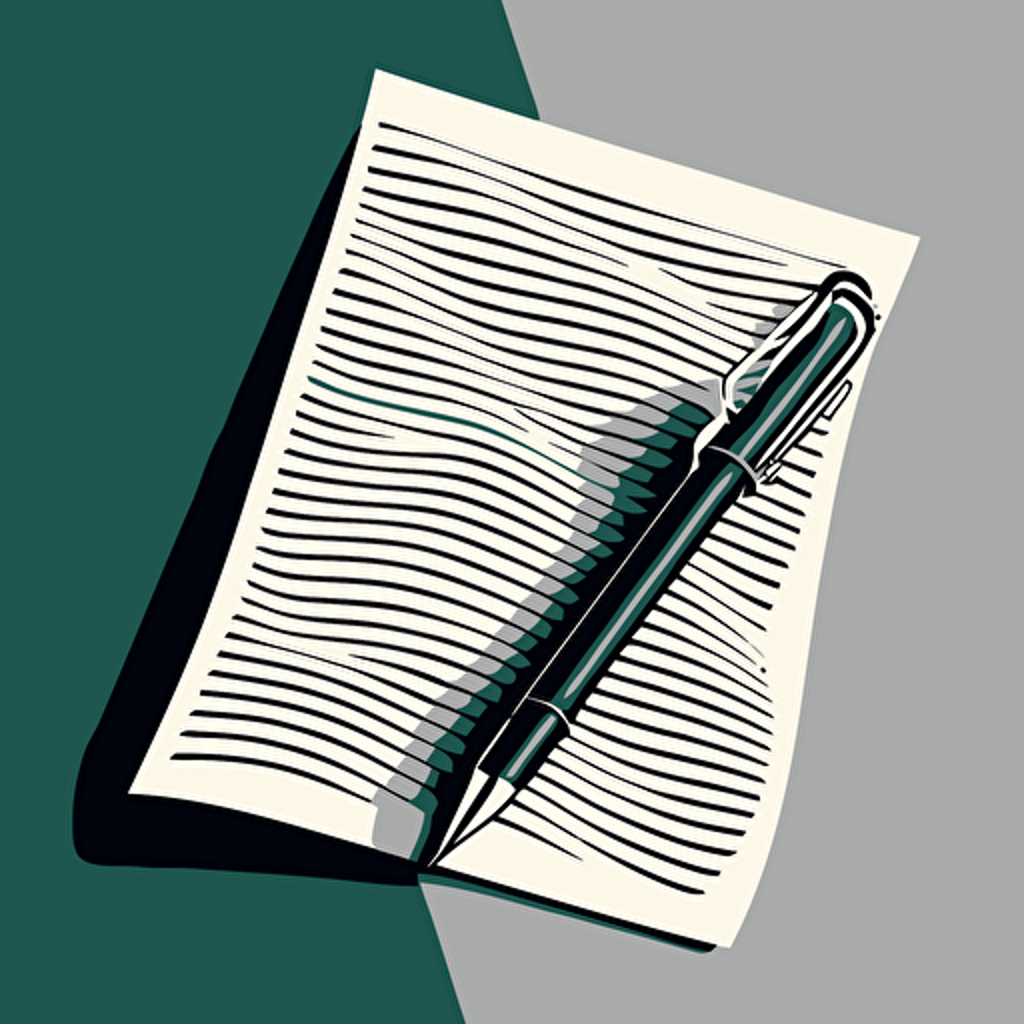 vector image of a paper with a pen next to it
