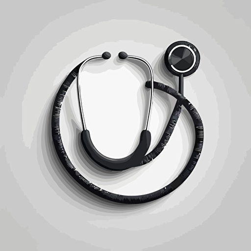 stethoscope icon, vector style, black and white