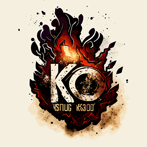 Ko Logo Vector Art rising from ashes