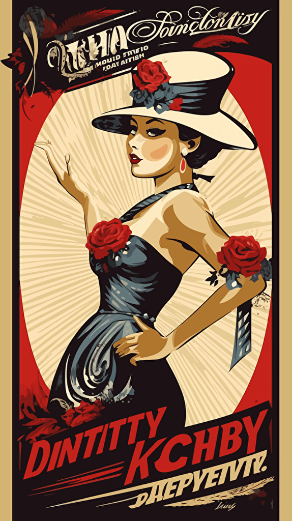 vector Kentucky derby 1950s poster style