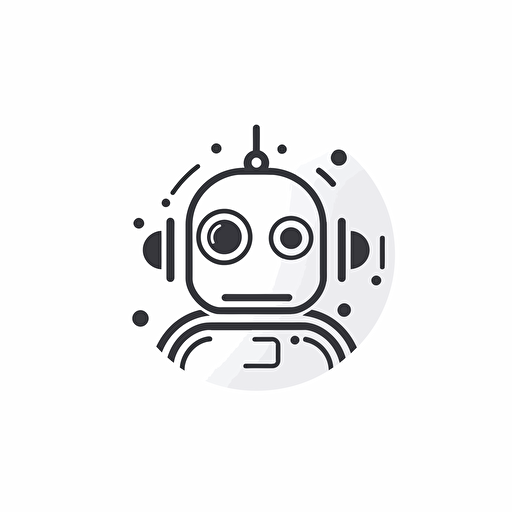 logo for an ai chat bot startup mono color white vector image