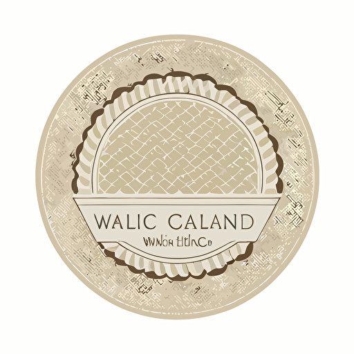 logo of woven calico fabric vector, white background, neutral beige colours