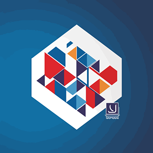 flat vector logo, award winning logo for university , acadian, acadie , geometric, academic, official