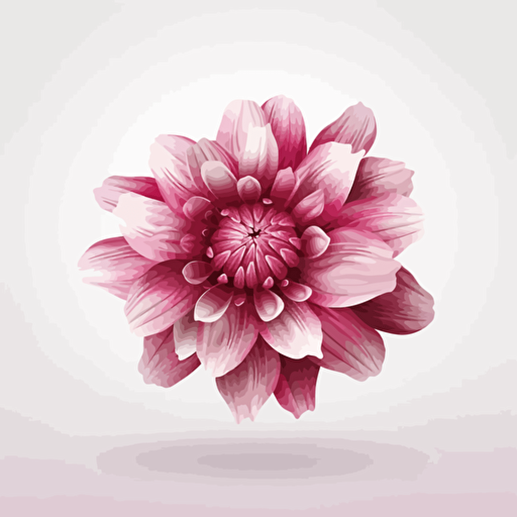 vector illustration style, one pink flower, white background, high quality,