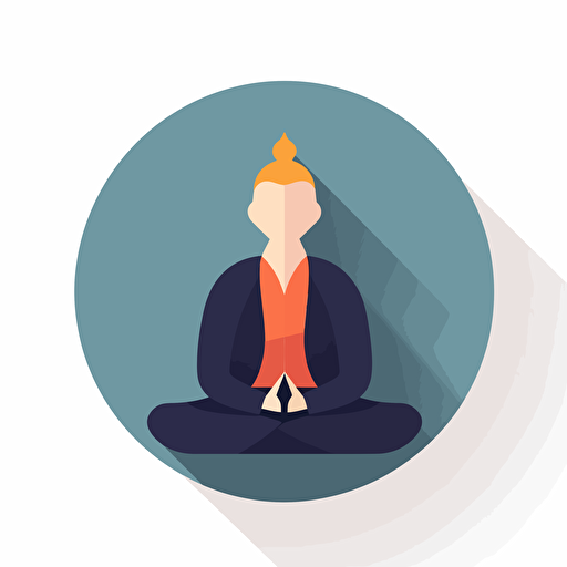 meditation icon, flat vector,