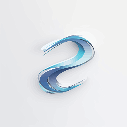 a futuristic abstract logo in the shape of the letter S, minimal logo for crm saas company called dispatch. white background, modern, vector, RACER, motocycle, The image is rendered in a gradient of blue and silvers on clear background