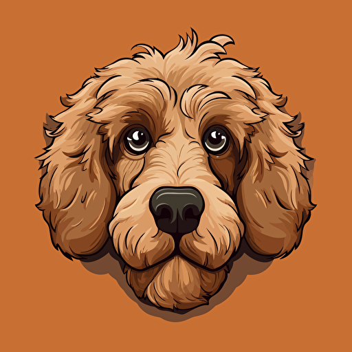 create a vector design of a cartoon labradoodle face.
