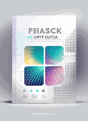 tech product flyer cover page, four different products in grid, flat vector design, white background, large heading at top, modern, minimalist, corporate