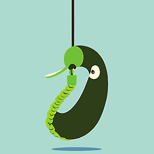 boa in the shape of a noose in a vector art cartoon style, flat color, solid color background