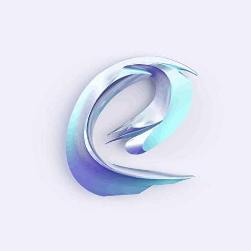 a futuristic abstract logo in the shape of the letter S, minimal logo for crm saas company called dispatch. white background, modern, vector, RACER, motocycle, The image is rendered in a gradient of blue and silvers on clear background