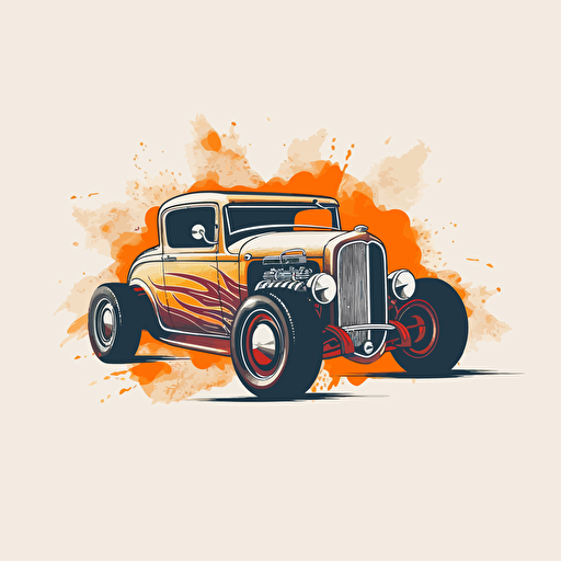 create a hot rod logo vector art minimal on white background