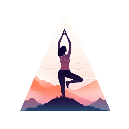 mountain pose yoga posture, web vector style with white background