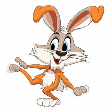 Cartoon rabbit jumping