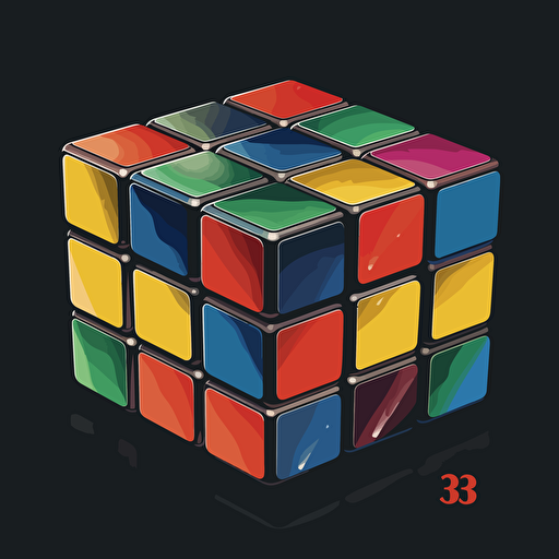 rubik's cube 3x3 in vector