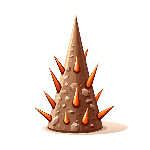 rock spike from floor, vector art, simple colors, on white background