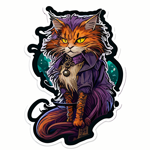 a sticker design vector image white background for the cat from hocus pocus