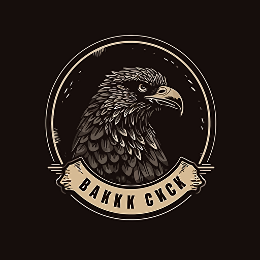 black hawk and coffee logo, simple vector logo illustration, mature, high quality