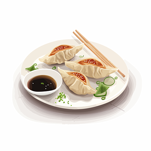 gyoza, vector art, white background