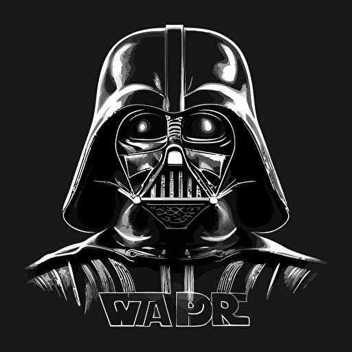 Darth vader pencil sketch vector design black background white pencil