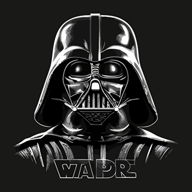 Darth vader pencil sketch vector design black background white pencil