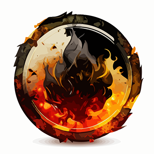 poker chips picture, fire details, vector image, no background