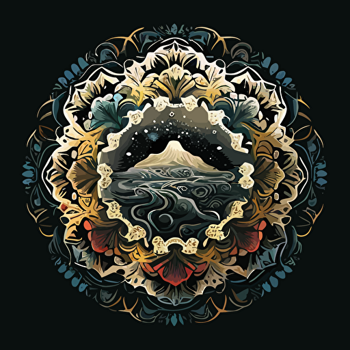 vector mandala in rock style