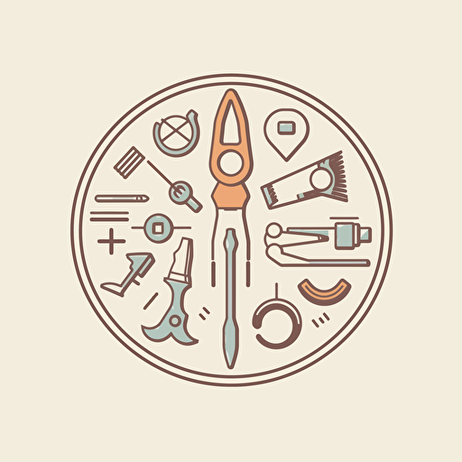 logo, clean, flat, lineart, simple vector, minimalistic, tools, craft works, "craftworx"