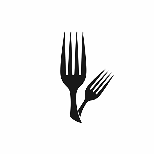 fork and microphone, logo style, white background, simple vector logo, minimal,