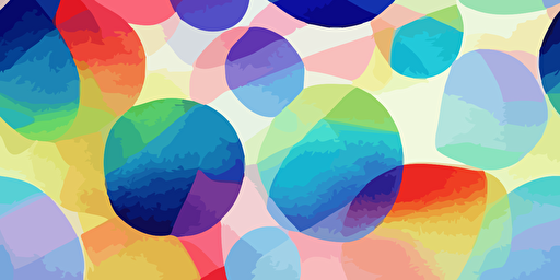 vector style illustration of tessellated circles, resembling fishscales, watercolour rainbow, paper texture