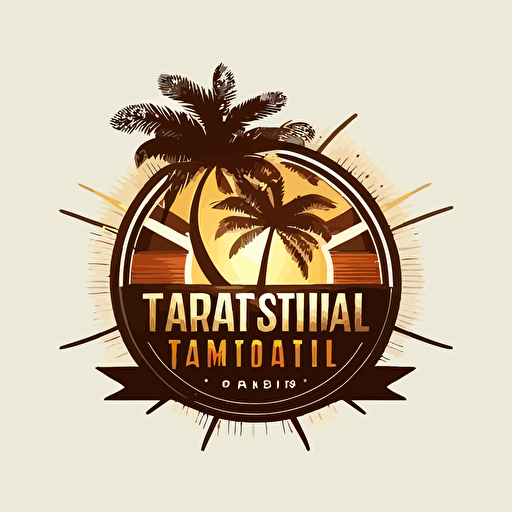 vector logo, palm, travel studio, company for travelling