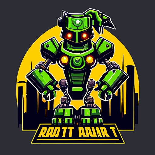 a mascot logo of a robot, simple, vector