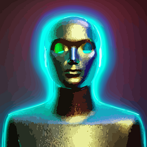 3d render holographic human robotic head glossy iridescent surrealistic 3d illustration human face non binary non binary model 3d model human cryengine holographic texture holographic material holographic rainbow concept cyborg artificial intelligence