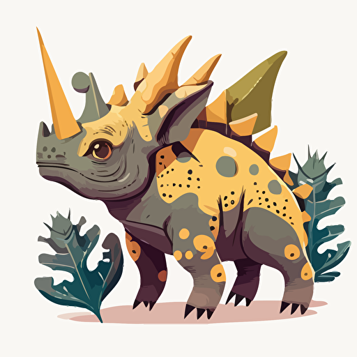 Cute styracosaurus vector image