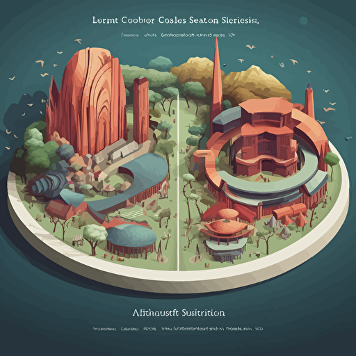 A vector diagram shows the amount of visitors comparition on 2 diff sites