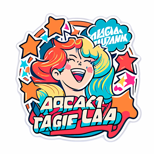 Make America great and glorious again, Sticker, Delighted, Flashy Colors, Anime, Contour, Vector, White Background, Detailed