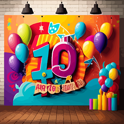 birthday backdrop for kids, vector, colourful