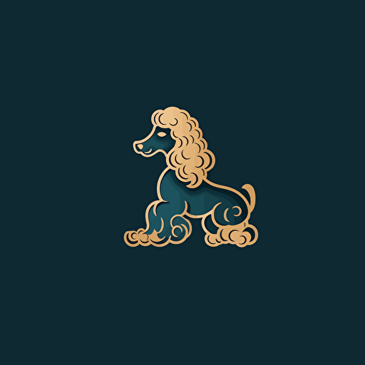 A vector logo of a poodle, simple, modern, memorable, sophisticated, elegant, luxurious