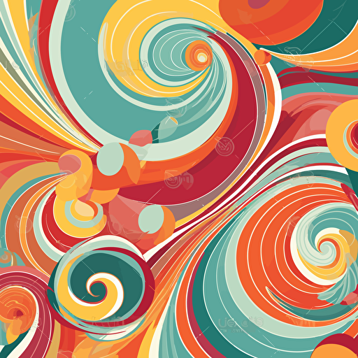 retro candy swirls and stripes, vector, delicious colours