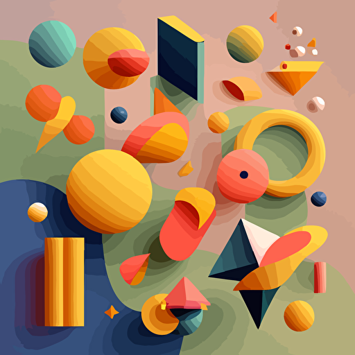 NFT Vector simple shapes, colorful, illustrator
