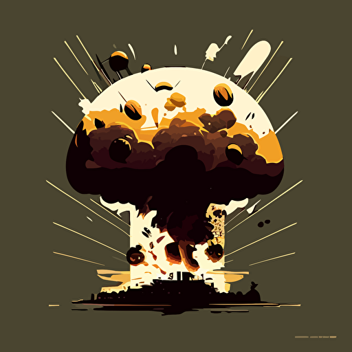 minimalism, vector art, hundereds of atom bombs flying to earth, end of earth, armegeddon