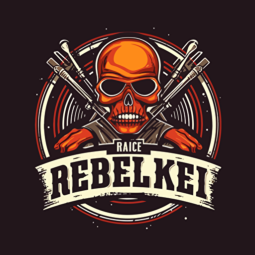 vector logo for a rebel kitchen, flat