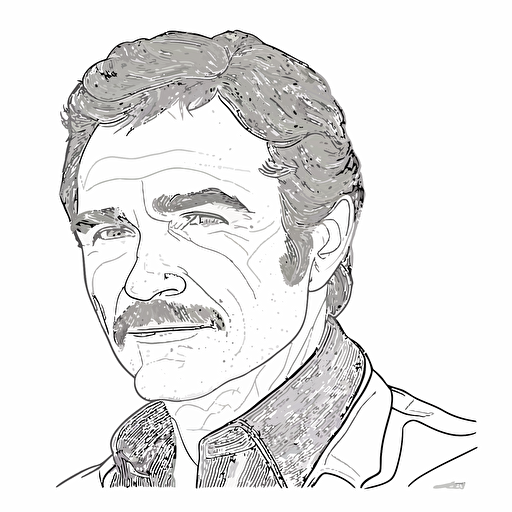 vector lineart of Burt Reynolds Face