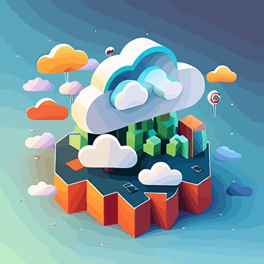 Vector illustration of a cloud platform